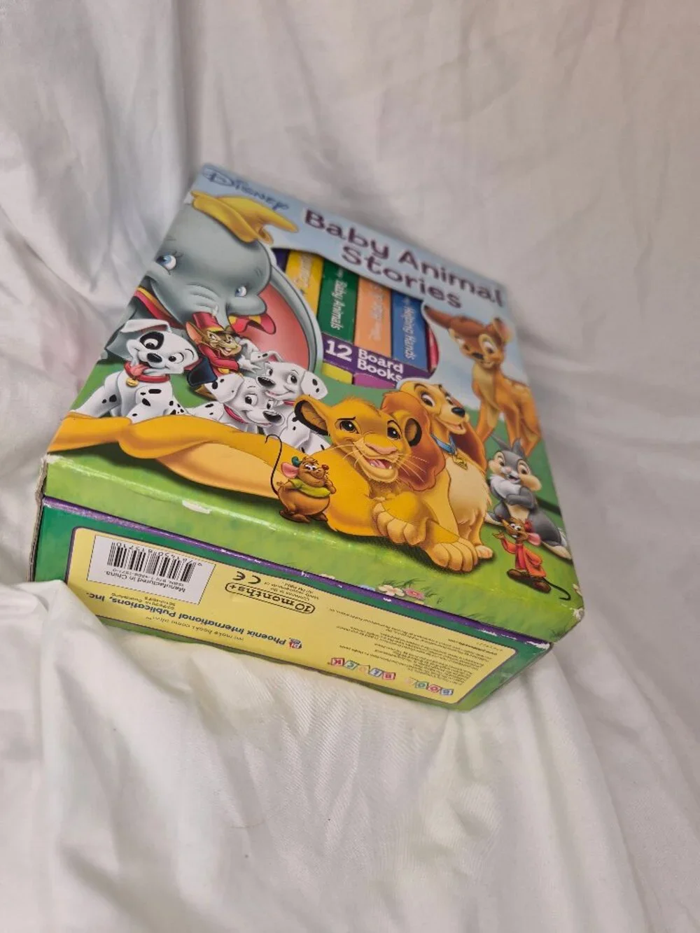 Disney Baby Animal Stories 12 Board Book Set - Take-Along Library Carry Case EUC